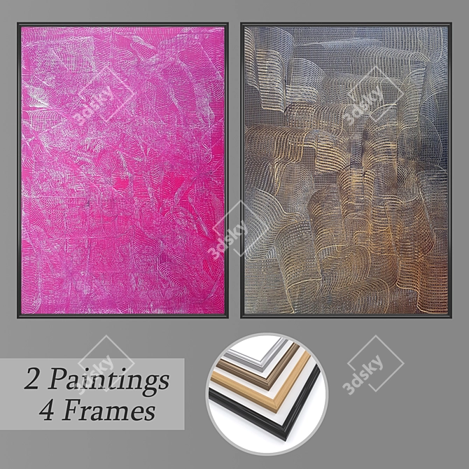 Elegant Wall Art Set 1658 3D model image 1