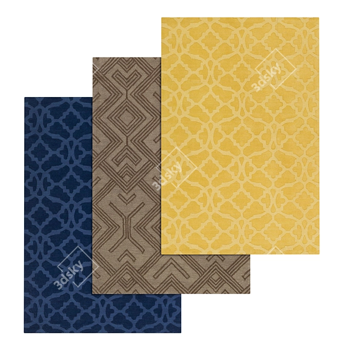 Luxury Carpet Set: 3 High-Quality Textures 3D model image 1