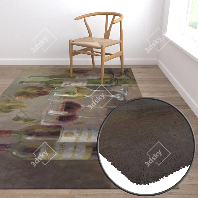 High-Quality Carpet Set - 3 Variants 3D model image 5