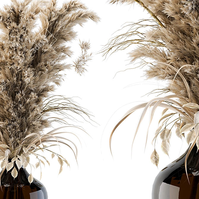 Pampas Haven - Dry Plants in Glass 3D model image 3