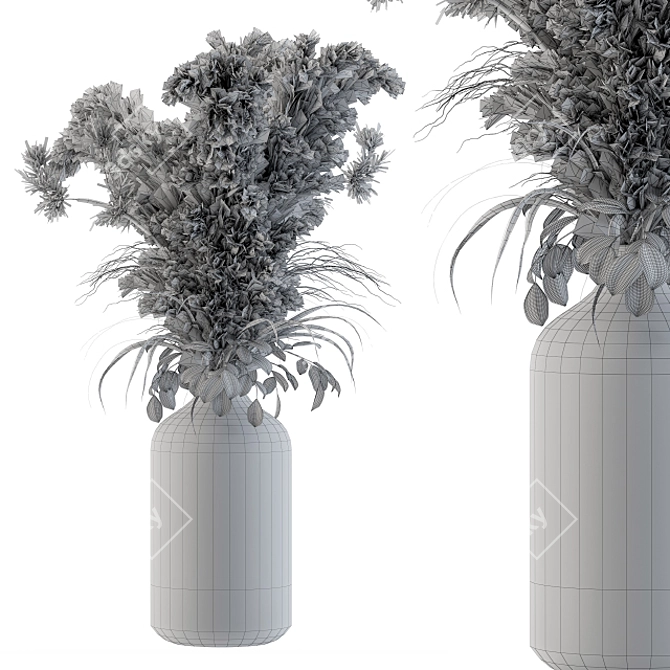 Pampas Haven - Dry Plants in Glass 3D model image 4