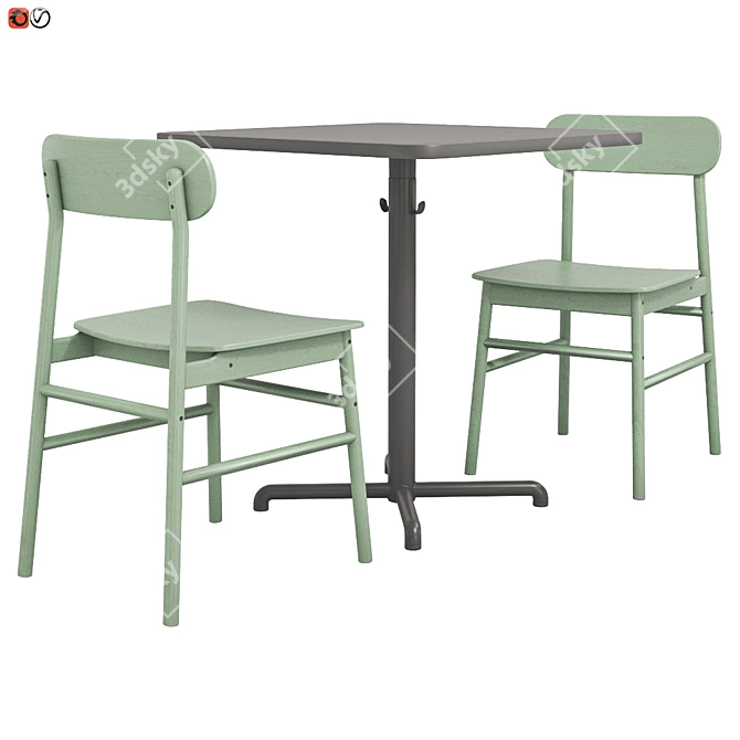 Modern Cafe Furniture Set: Ikea STENSELE RONNINGE 3D model image 1