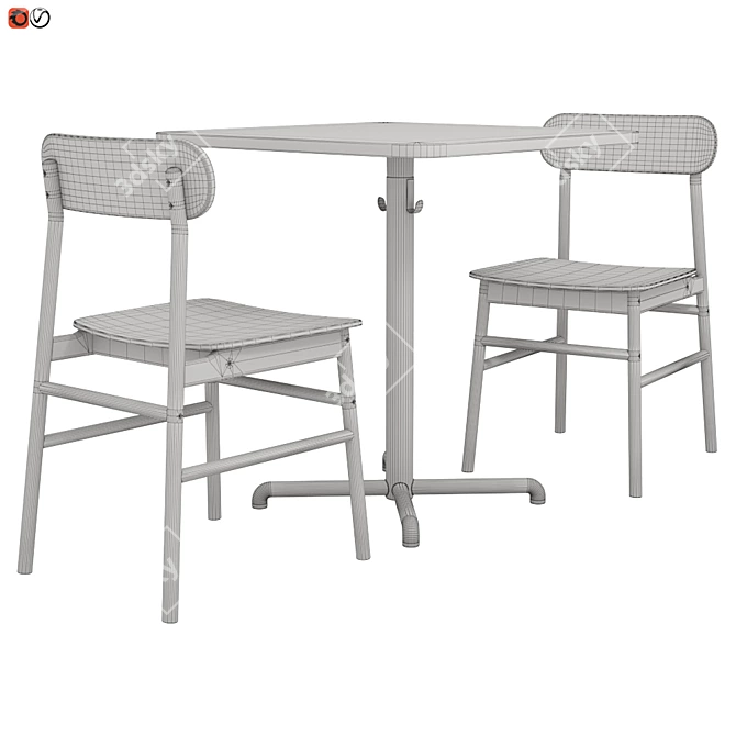 Modern Cafe Furniture Set: Ikea STENSELE RONNINGE 3D model image 2