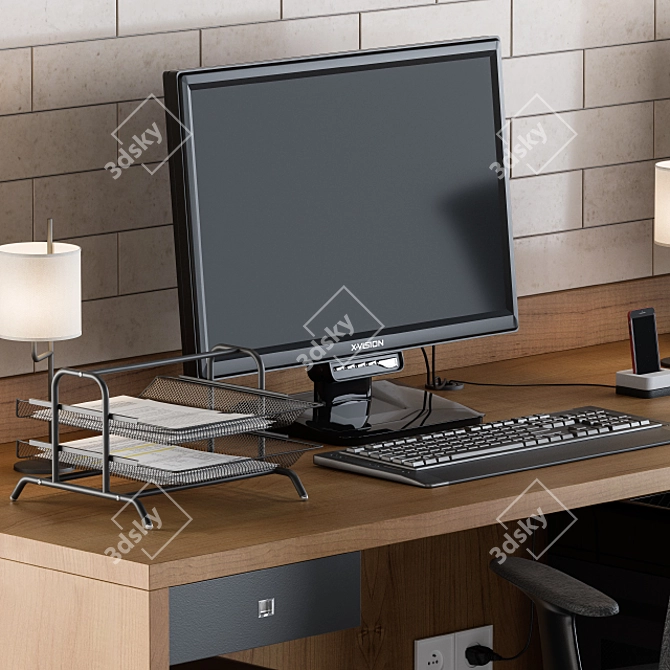 Modern Office Furniture Set 05 3D model image 3