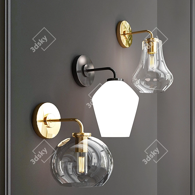 Elegant Arren Wall Sconces 3D model image 1