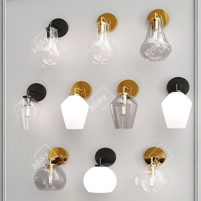 Elegant Arren Wall Sconces 3D model image 2