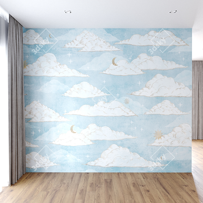 Whimsical Wonderland Kids Wallpaper 3D model image 2