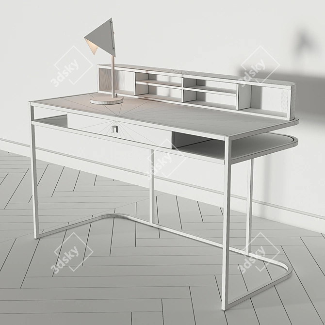 Highland Oak Desk 3D model image 3