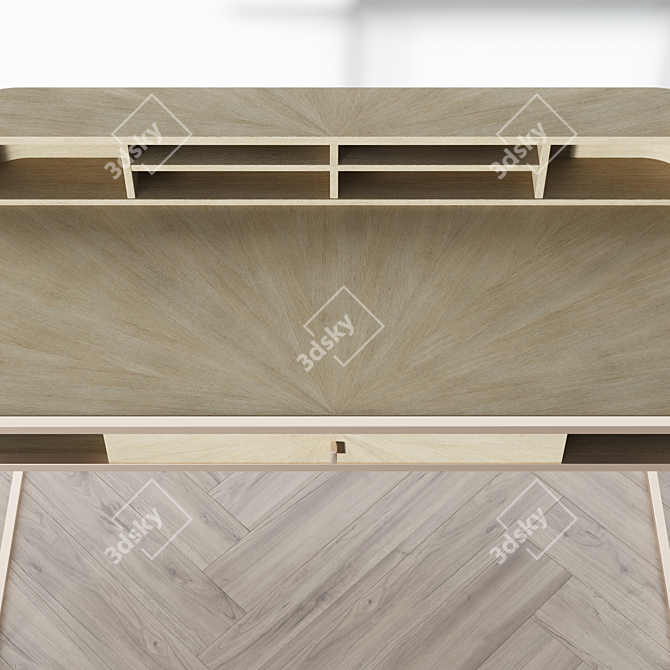 Highland Oak Desk 3D model image 5