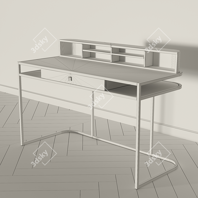 Highland Oak Desk 3D model image 6