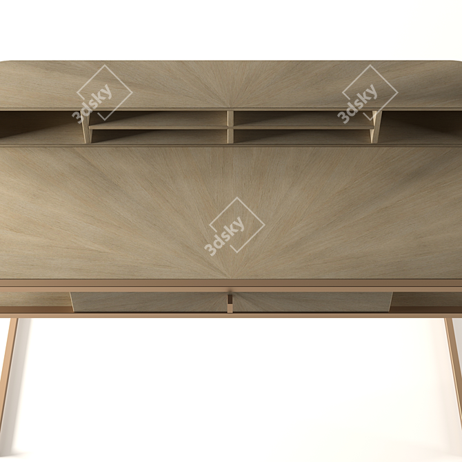 Highland Oak Desk 3D model image 8