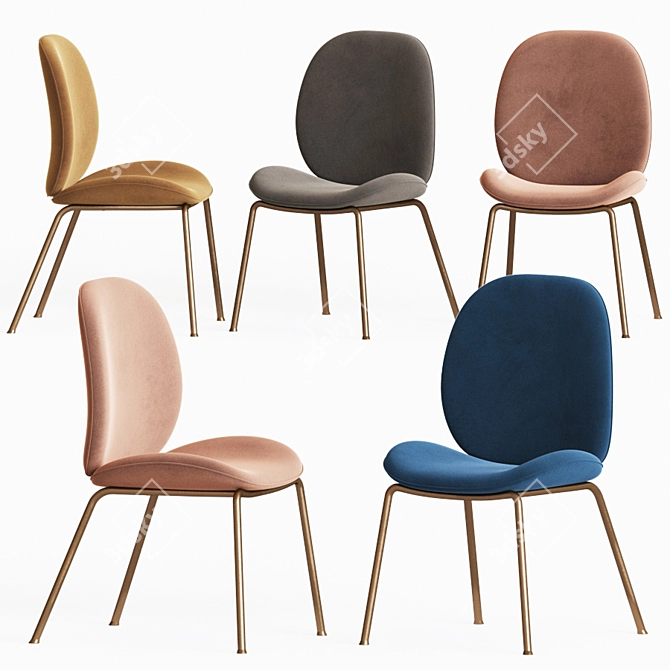 Elegant Upholstered Dining Chair 3D model image 1