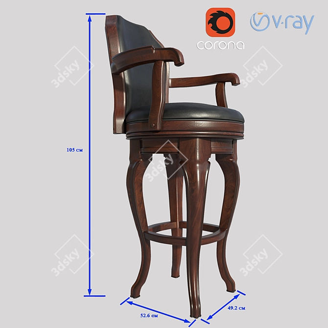 Contemporary Bar Chair 3D model image 7