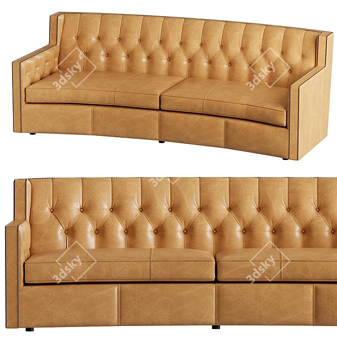 Title: Bernhardt Candace Leather Sofa 3D model image 1