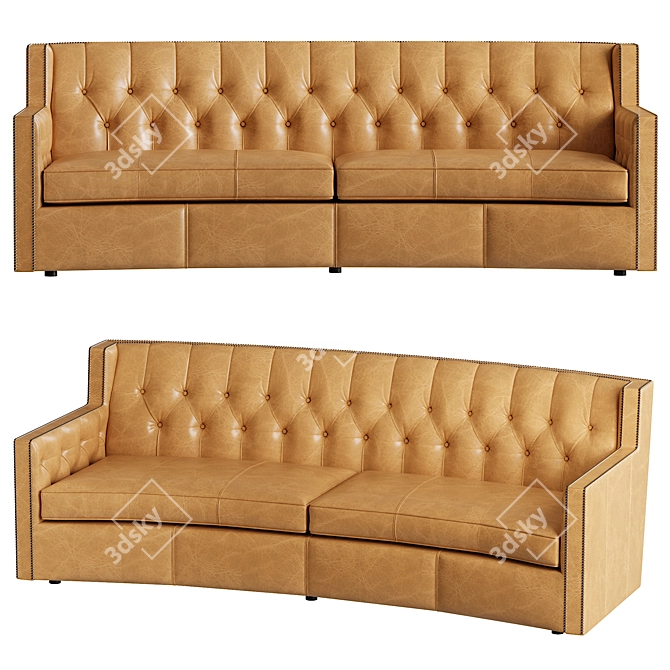 Title: Bernhardt Candace Leather Sofa 3D model image 2