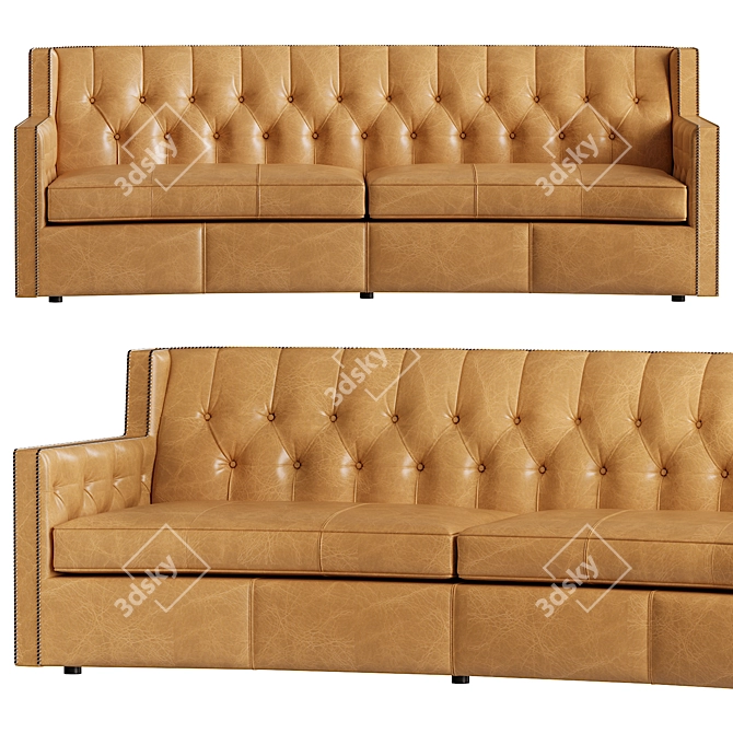 Title: Bernhardt Candace Leather Sofa 3D model image 3