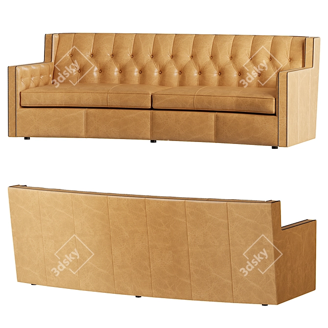 Title: Bernhardt Candace Leather Sofa 3D model image 4