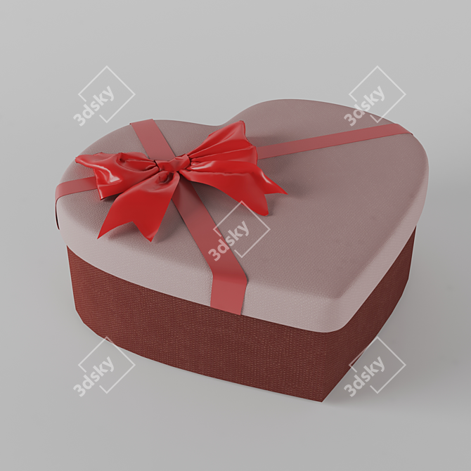 Love in a Box: Heart-shaped Gift Box 3D model image 1