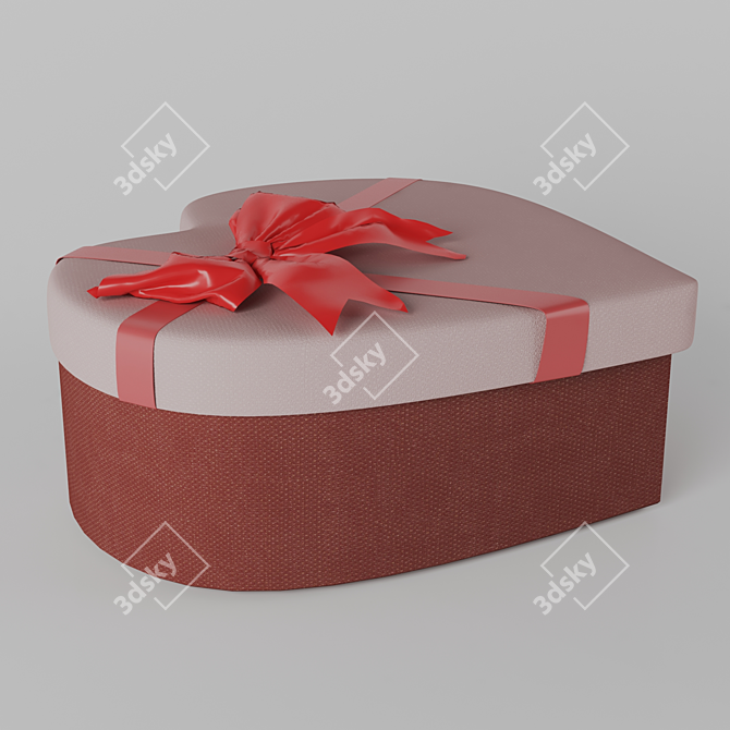 Love in a Box: Heart-shaped Gift Box 3D model image 3