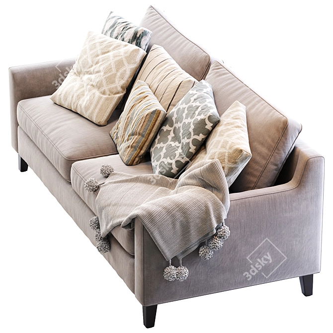 Elegant Beverly Sofa - 80" Wide, Upholstered 3D model image 3