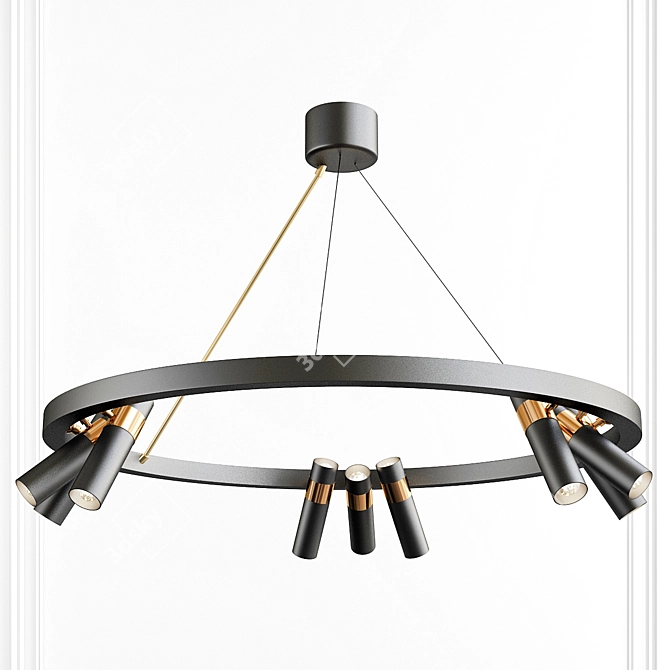 Spoor 9 Modern Chandelier 3D model image 1