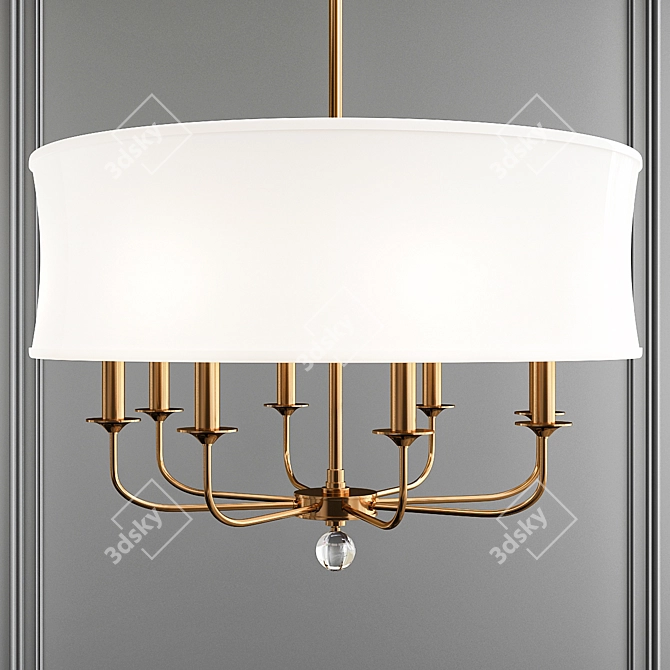 Glamorous Zoe Brass Chandelier 3D model image 1