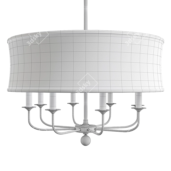 Glamorous Zoe Brass Chandelier 3D model image 2