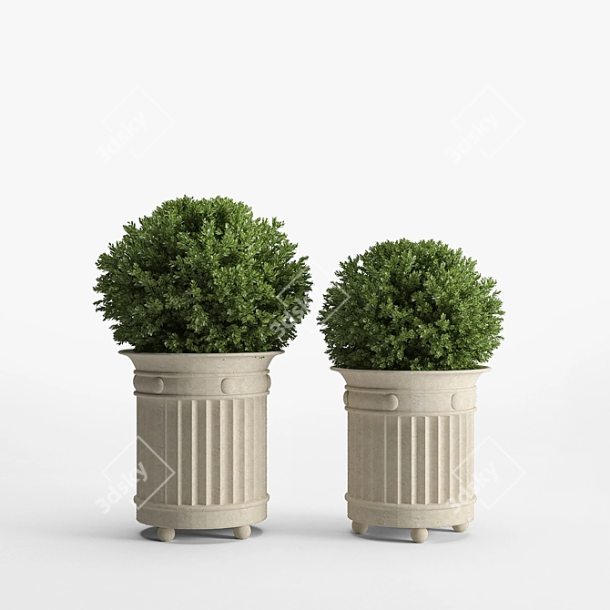 Rustic Prescott Planter Set 3D model image 2