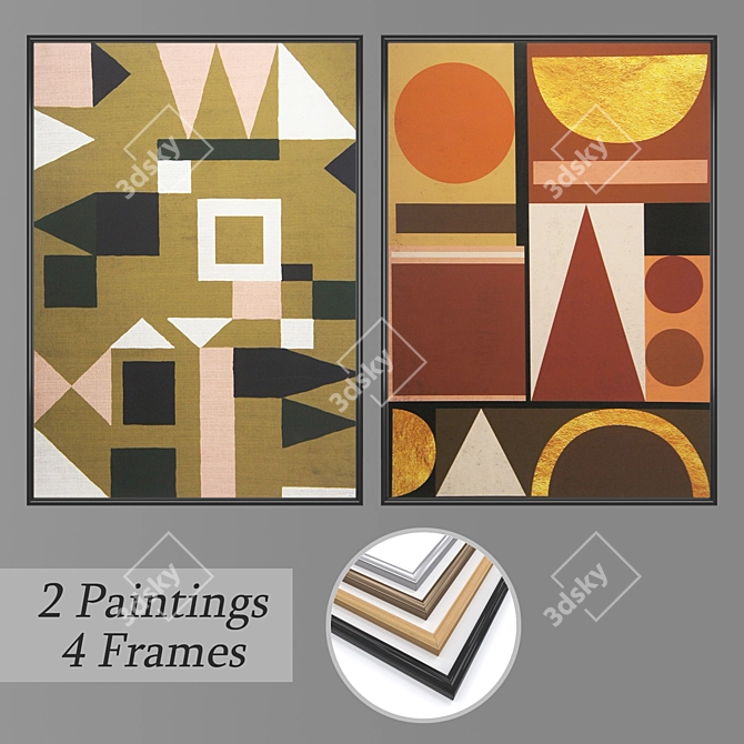 Modern Wall Art Set - No. 1672 3D model image 1