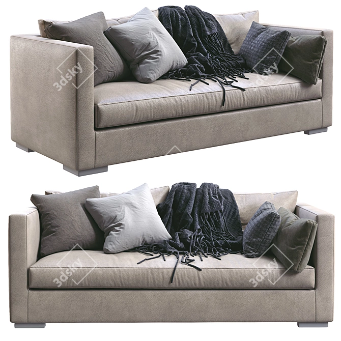 Luxury Meridiani Leather Sofa: Belmon 3D model image 3