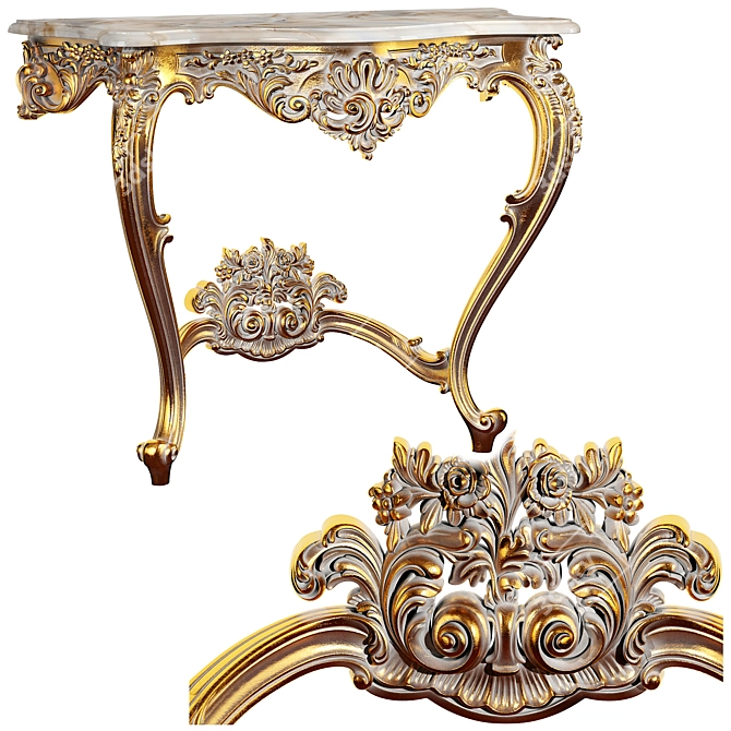 Elegant Silik Console Table 3D model image 1