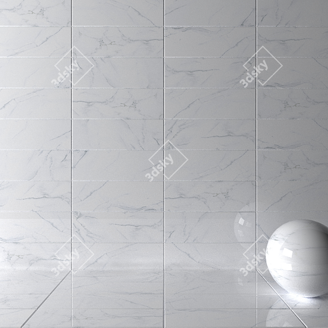 Museum Borghini Bianco: Elegant Marble Wall Tiles 3D model image 2