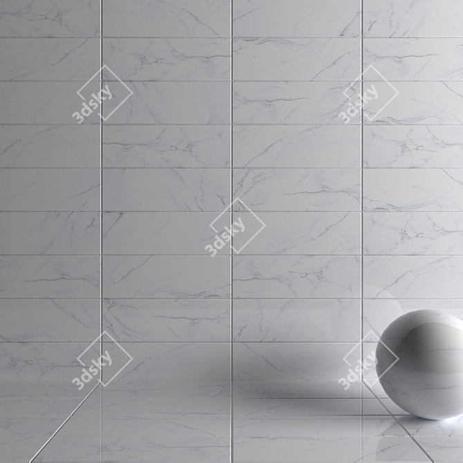 Museum Borghini Bianco: Elegant Marble Wall Tiles 3D model image 3