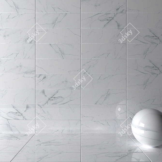 Borghini Bianco Marble Wall Tiles 3D model image 2