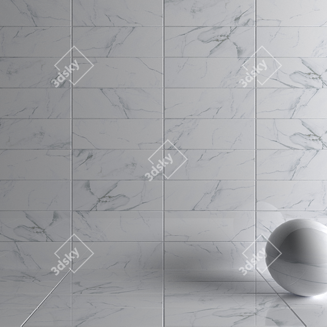 Borghini Bianco Marble Wall Tiles 3D model image 3