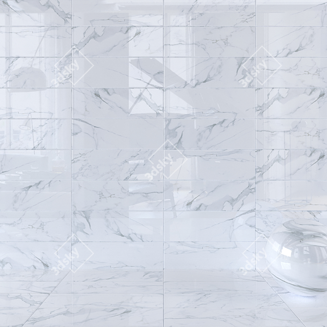 Museum Borghini Bianco Wall Tiles 3D model image 1