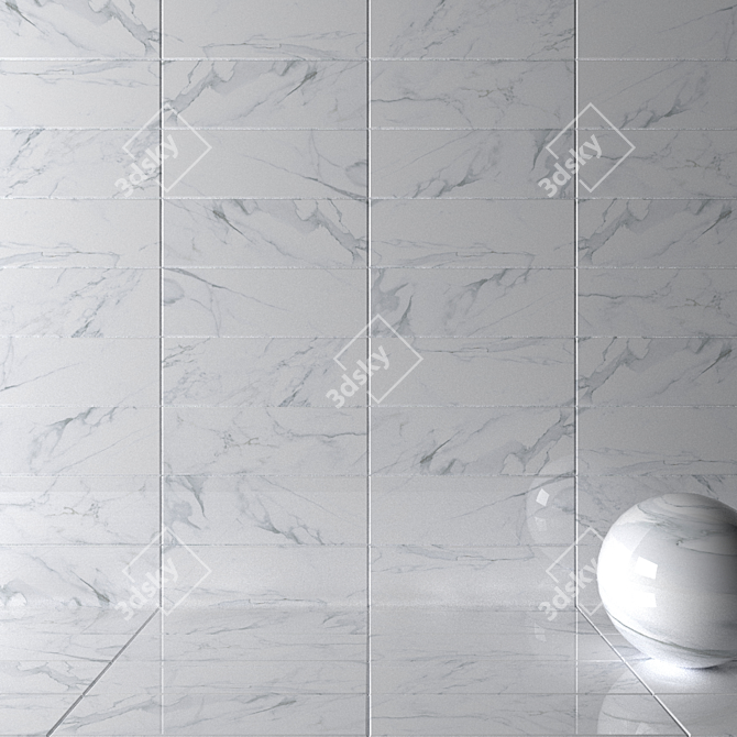 Museum Borghini Bianco Wall Tiles 3D model image 2