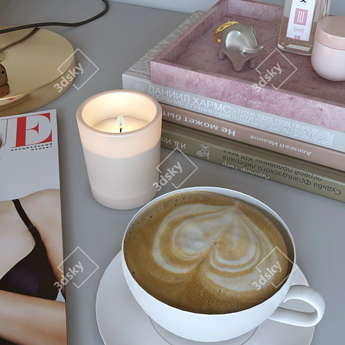 Desk Dream Set | Delicate Workspace Decor 3D model image 8