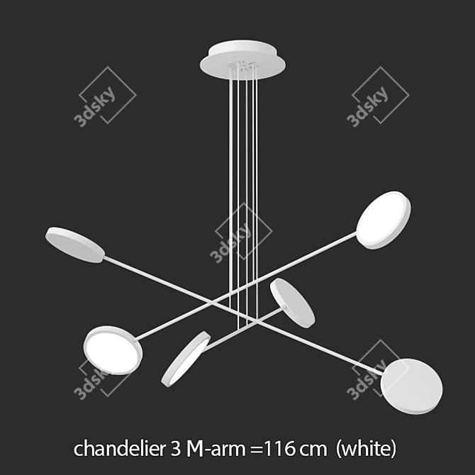 Mobi 3-pendant Lighting Ensemble 3D model image 3