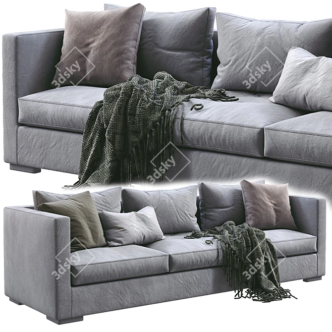 Elegant Meridiani Belmon Sofa 3D model image 5