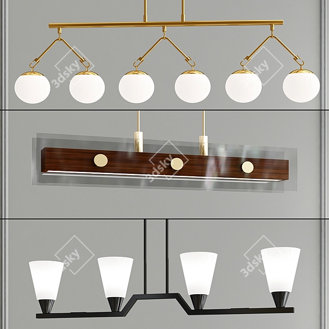 Elegant Suspension Light Collection 3D model image 1