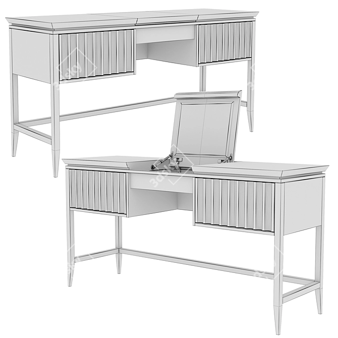 Austin Home Dressing Table with Mirror and 2 Drawers 3D model image 4