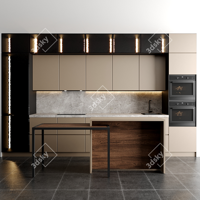 Modern Kitchen Design Set 3D model image 1