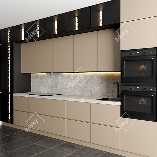 Modern Kitchen Design Set 3D model image 2