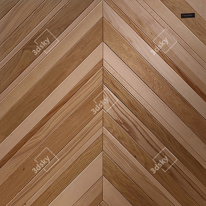 French Fir Zebra Wood Wall Panel 3D model image 1