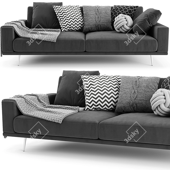 BoConcept Carlton Sofa: Sleek & Stylish Design 3D model image 2