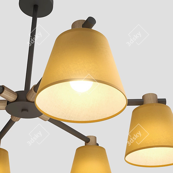 Elegant Natura A 6-Lamp Chandelier 3D model image 3