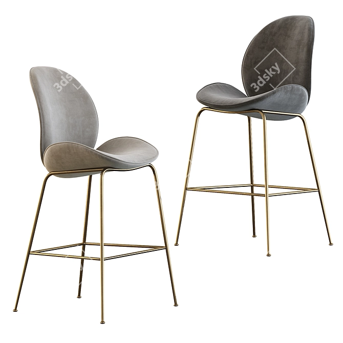 Elegant Astor Barstool: Sleek Design 3D model image 1