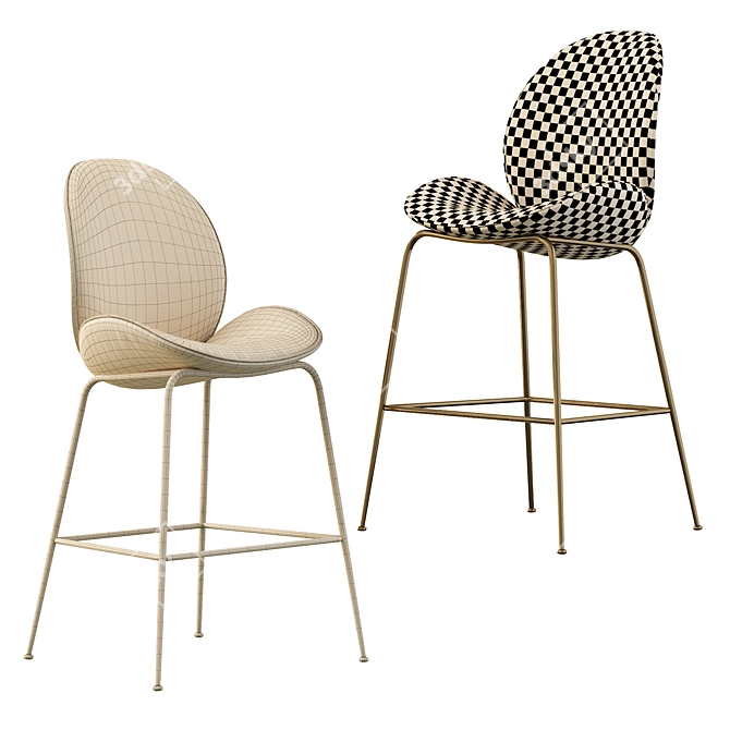 Elegant Astor Barstool: Sleek Design 3D model image 5