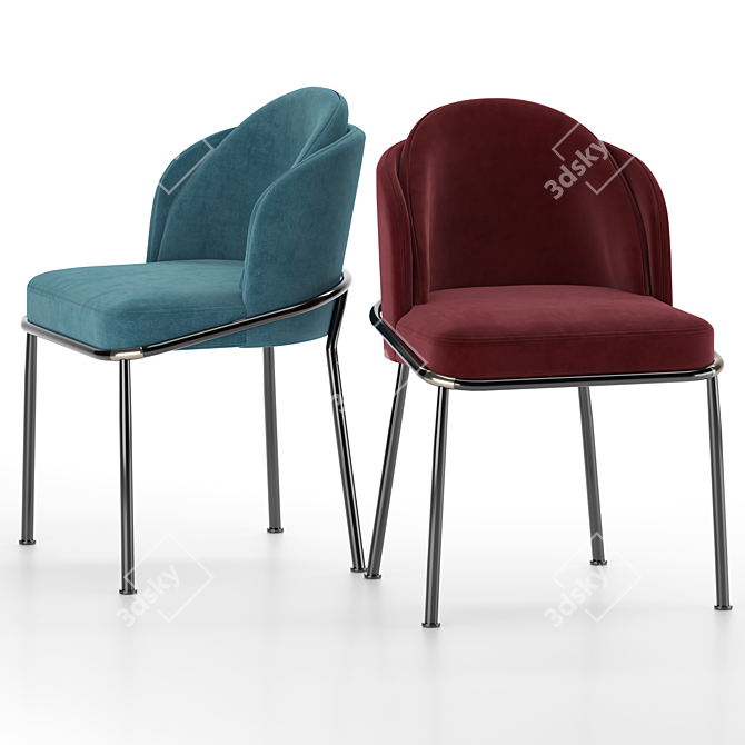 Sleek Sea Foam Dining Chair 3D model image 4